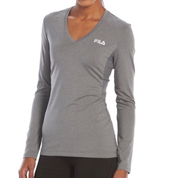 Fila Sport Grey Long Sleeve Workout Top - Picture 1 of 3